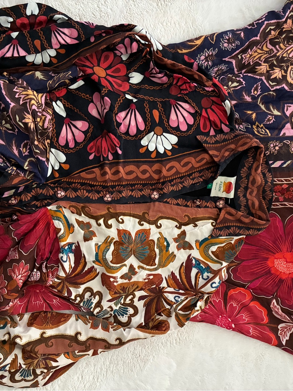 FARM Rio Miranda Multicolor Floral Scarf Midi Dress - Picture 5 of 7